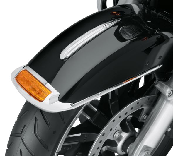 Chrome Fender Rails for Harley Front Fender Trim on Heritage Road King